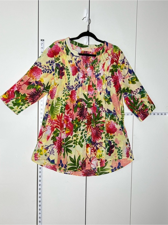 la cera Tops - LA CERA Women’s XL Tropical Floral Lightweight Breathable Packable Shirt Blouse